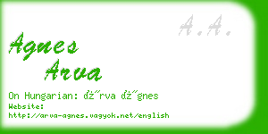 agnes arva business card